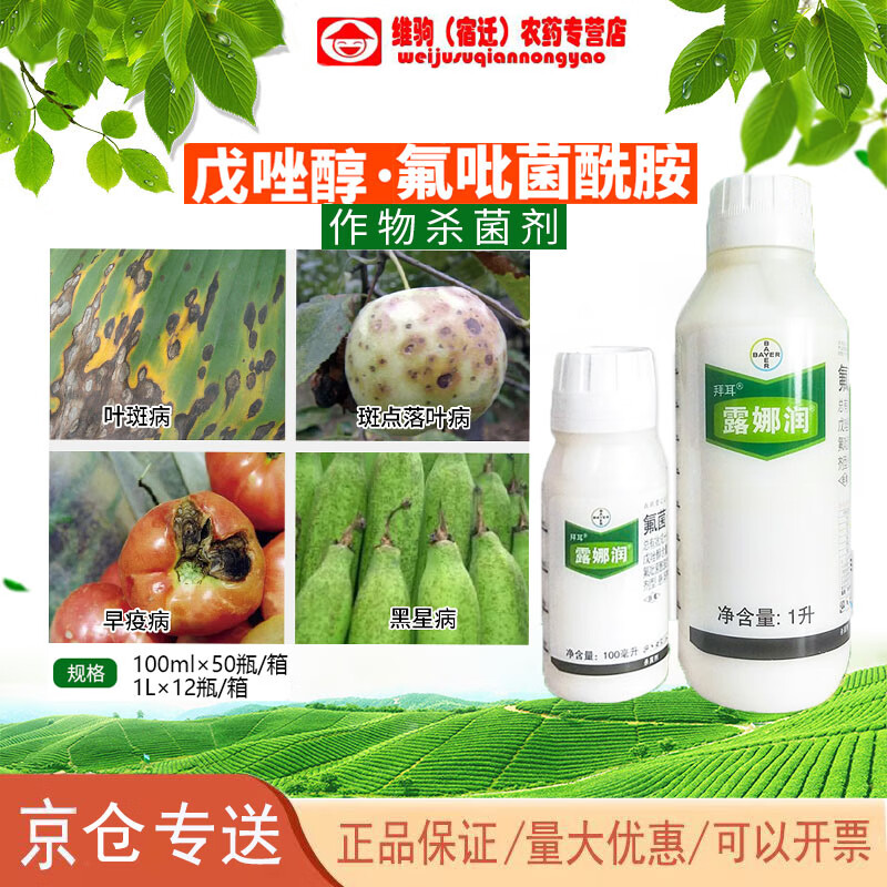 拜耳露娜润35%氟吡菌酰胺 戊唑醇番茄黑斑病落叶病疫病农药杀菌剂 100