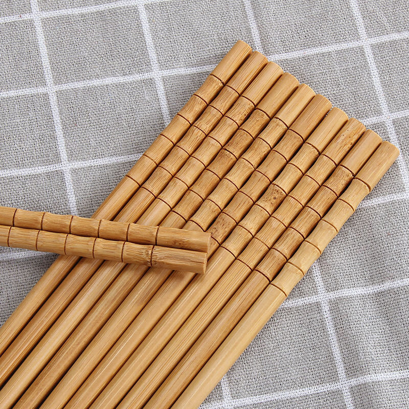 竹筷子家用防滑天然无漆无蜡快子套装家庭筷子批发 24厘米竹节筷子20双