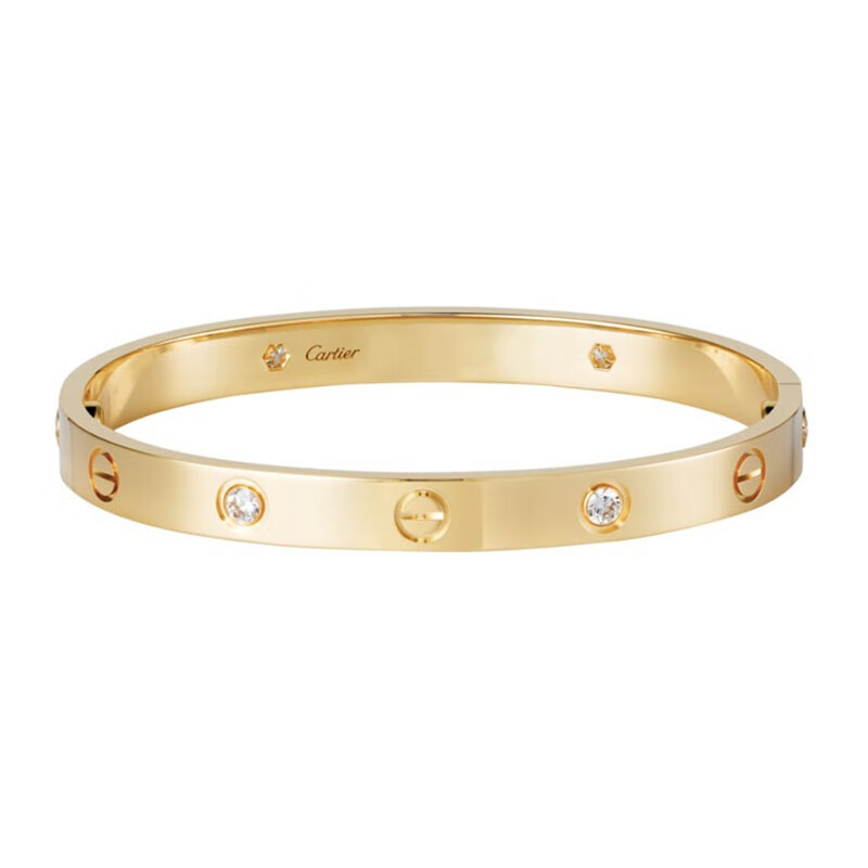 cartier/卡地亚手镯 love手镯镶嵌4颗钻石 18k金钻石b6035917(5-25天