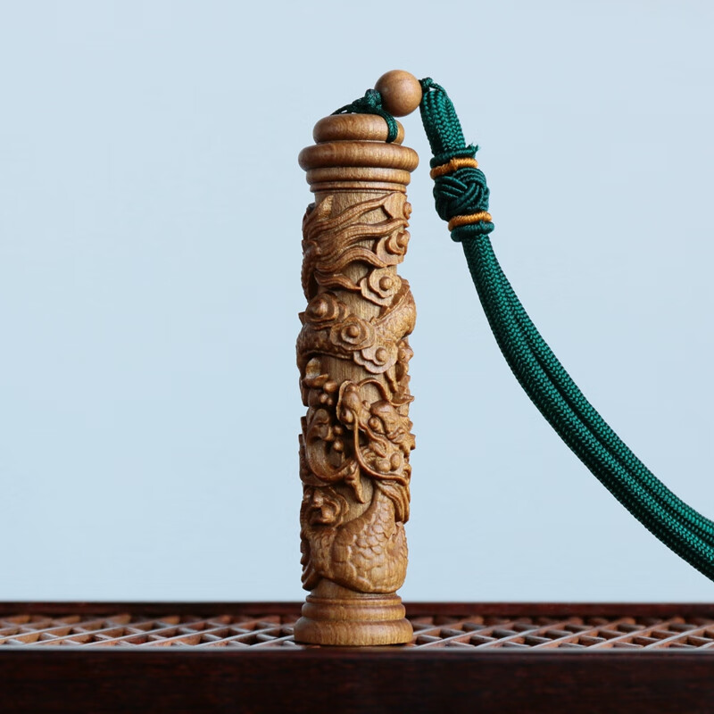 居则木雕精品澳洲檀香木雕刻工艺实木盘玩把玩挂件文玩礼品盘龙柱手把