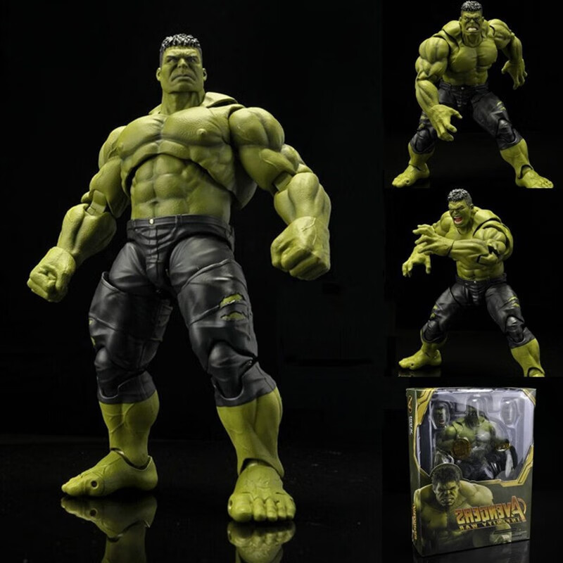 漫威英雄 关节可动换手换头玩具摆件 复联3可动绿巨人浩克