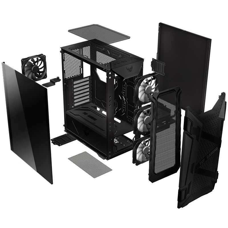 华硕(ASUS)TUF GT301火枪手 显卡支架/钢化玻璃侧透/3个ARGB风扇 /360水冷中塔电竞机箱