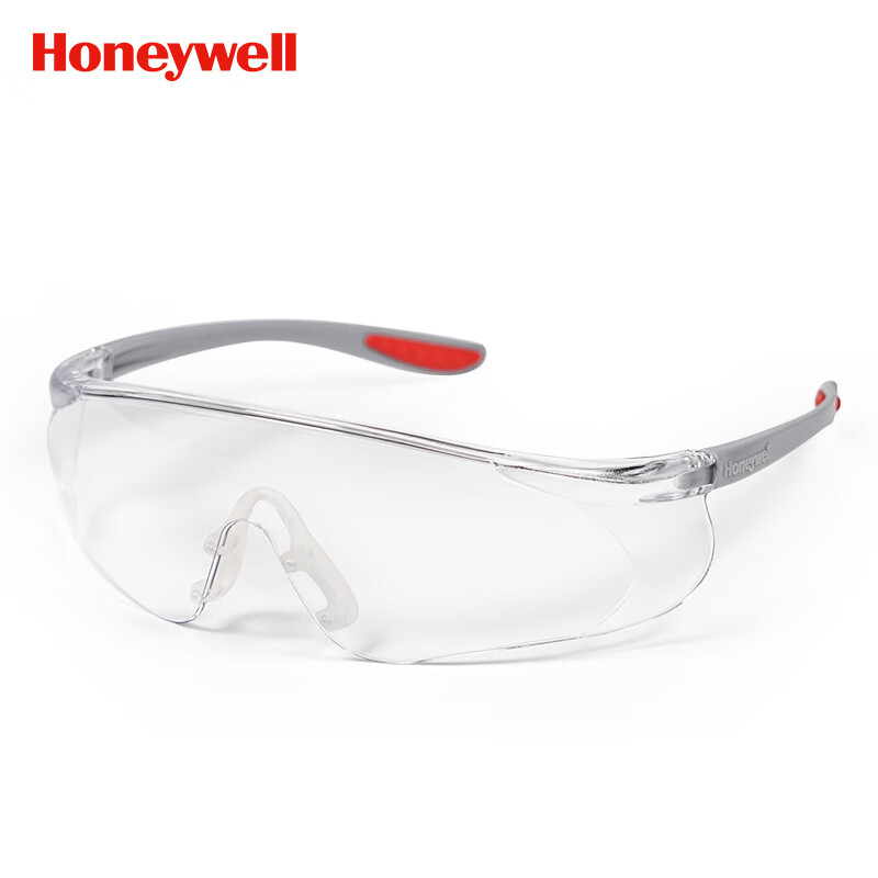 霍尼韦尔Honeywell 300100红款透明镜片防护眼镜防风防防尘沙防雾 1副