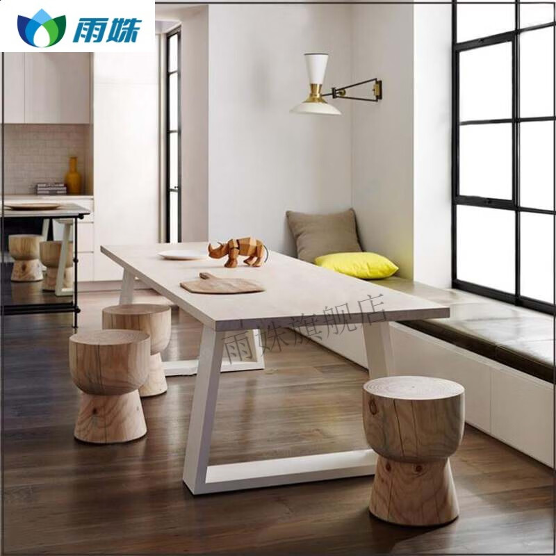 长桌子工作台客厅 大书桌工作台家用小型长会议6人客厅实木北欧风格