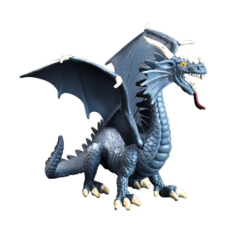 恐龙模型动物玩具神话飞龙仿真动物模型塑胶儿童玩 飞天蓝龙 |长17