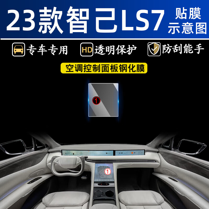 帅文智己LS7屏幕钢化膜内饰改装配件L7中控贴膜车内装饰汽车用品大全 23款智己LS7-空调控制面板化膜