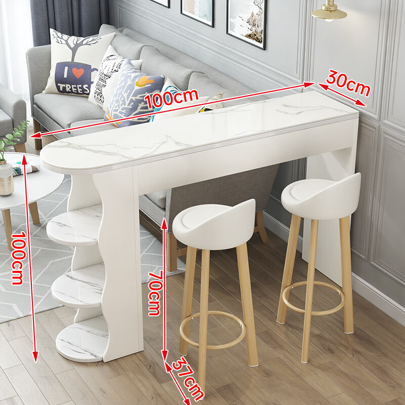 吧台桌家用客厅玄关大理石小吧台阳台隔断 雪山石100长*30宽*100高