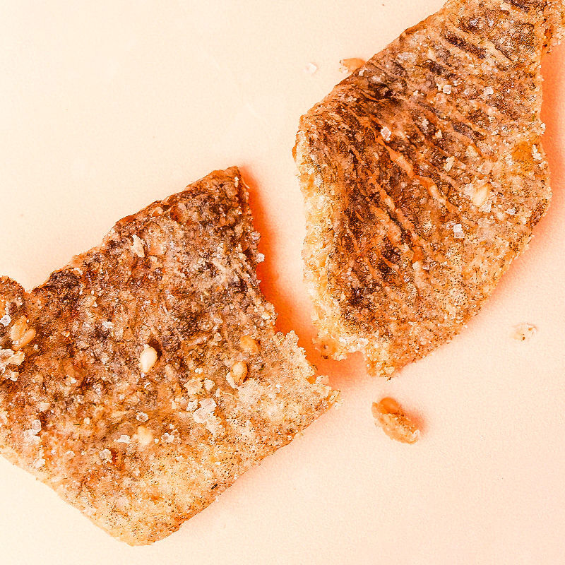 宜享健康咸蛋黄鱼皮即食香辣孜然香脆鳕鱼皮香酥海鲜零食 香辣味50g*2