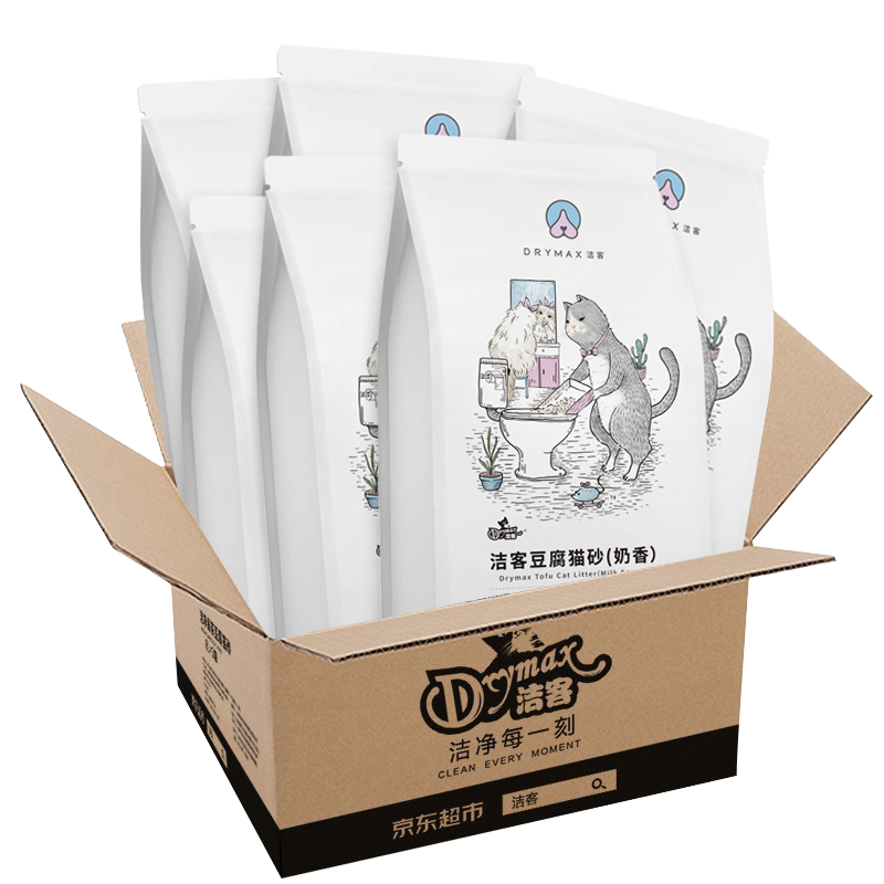 Drymax 洁客 豆腐猫砂 2.72kg*6袋 奶香味