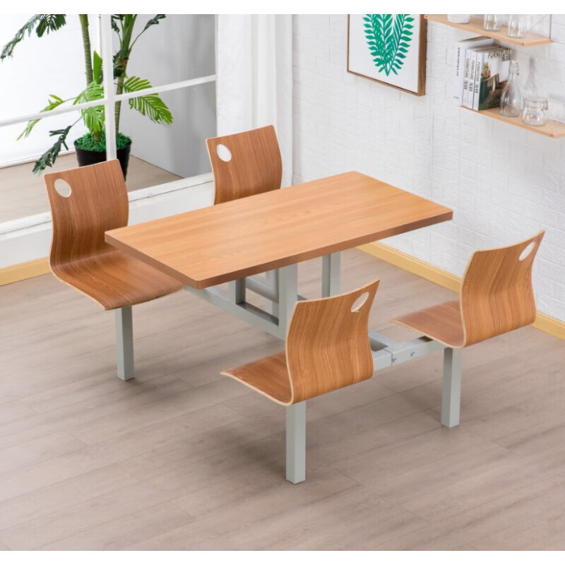 宏卿馨批发员工餐桌四人连体快餐桌椅组合面馆小吃店公司学校不锈钢