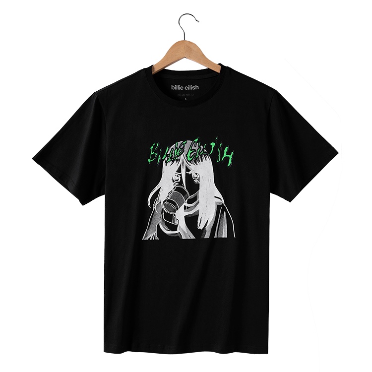 billie eilish碧梨夜光短袖t恤黑色m