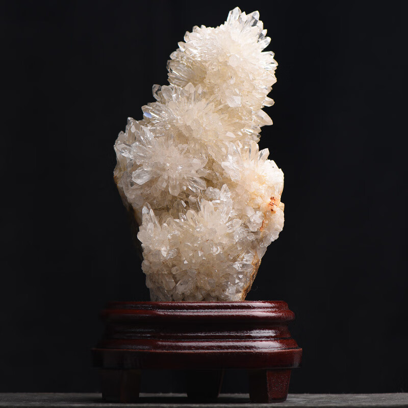 宫艳 原石净化磁场消磁石家居客厅办公室摆件天然白水晶簇开业配礼