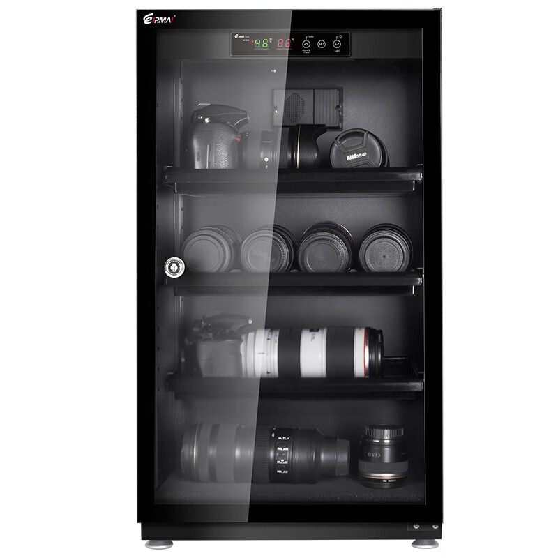 锐玛（EIRMAI） 单反相机防潮箱办公家用电子防潮柜 镜头邮票 干燥箱 干燥柜 100升典雅黑