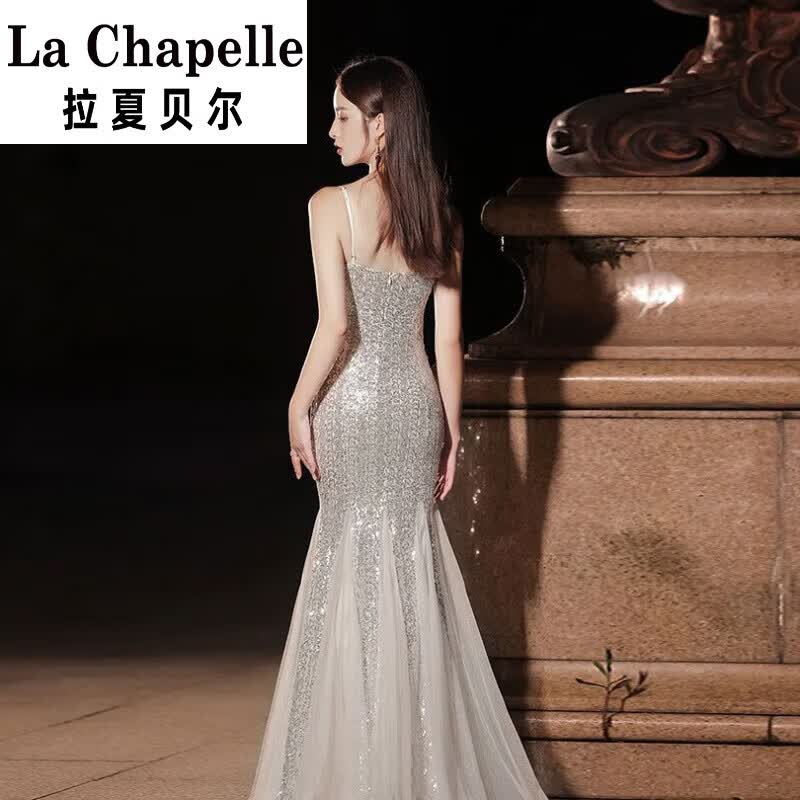 LA CHAPELLE HOMME拉夏贝尔鱼尾晚礼服裙女新款宴会气质银色小众高端长裙吊带主 图片色 XL 品质好货使用感如何?