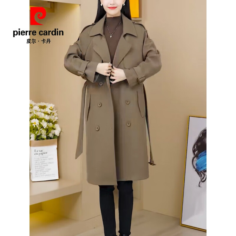皮尔卡丹（pierre cardin）风衣外套女装秋季2023新款感高端时尚显瘦休闲中长款女士大衣 卡其色 M怎么样,好用不?