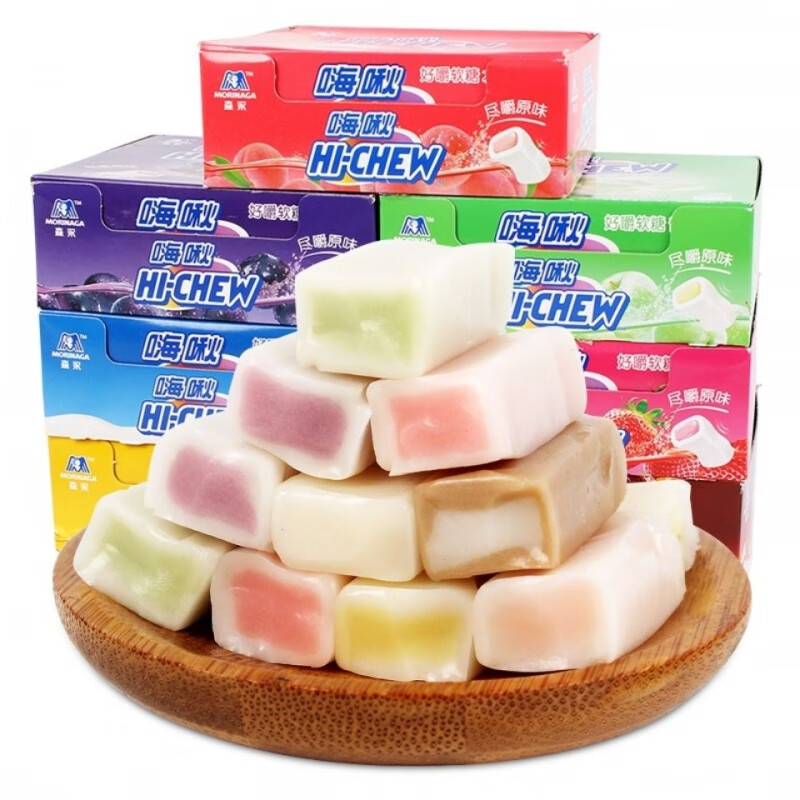 嗨啾HI-CHEW 57g*12条/盒 快乐嚼水果果汁软糖夹心奶糖办公室休闲零食 多种口味混合 12条/盒