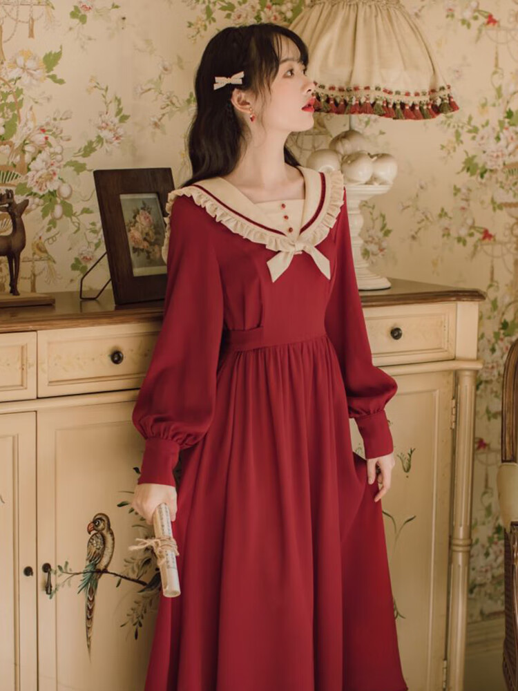 dkuq少女礼服女十八歳岁高中生学生成年礼连衣裙初中主持人秋钢琴的