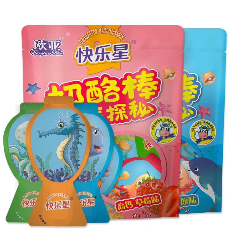 欧亚牛奶快乐星高钙奶酪棒乳酪棒儿童零食100g 原味
