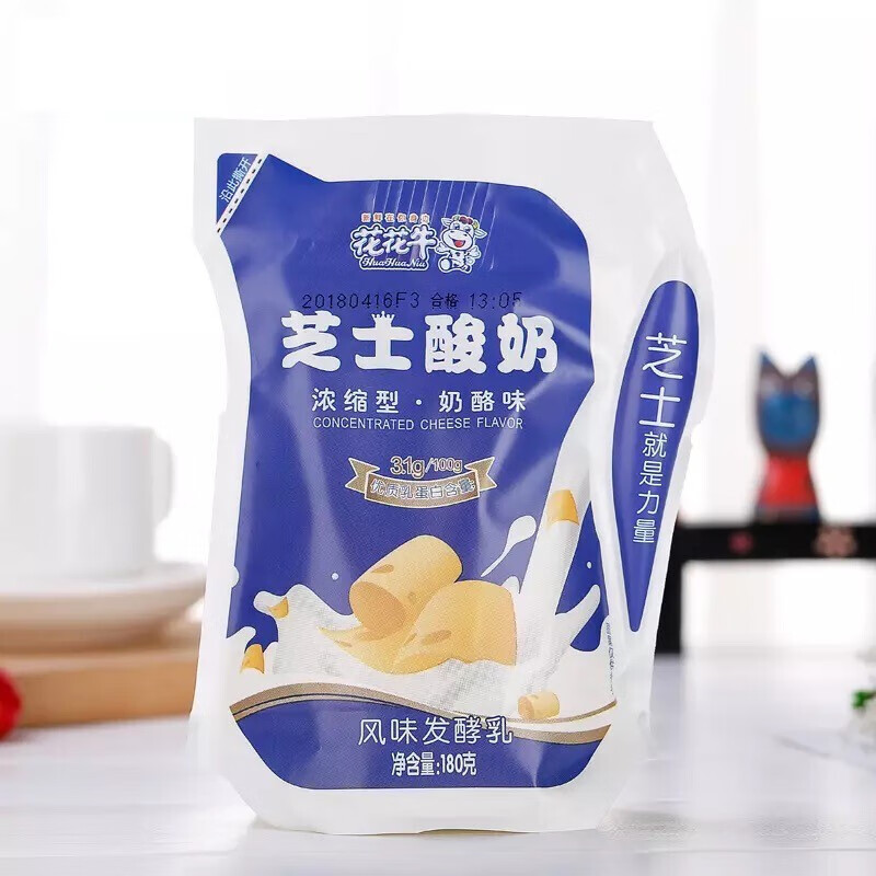 花花牛 芝士酸奶 浓缩奶酪味 180ml*12袋新鲜日期网红芝士低温酸奶