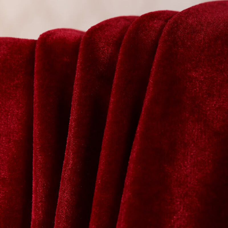 金丝绒布料舞台背景布演出幕布会议婚庆背景红布电动幕布 酒红色绒布