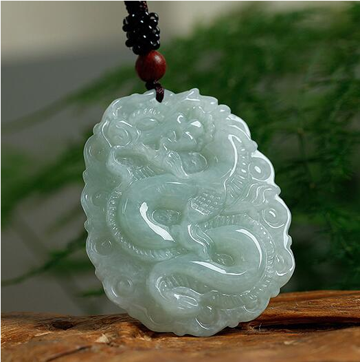 牧思 天然缅甸翡翠龙牌吊坠 a货冰糯种霸气男款玉佩龙属相生肖龙牌