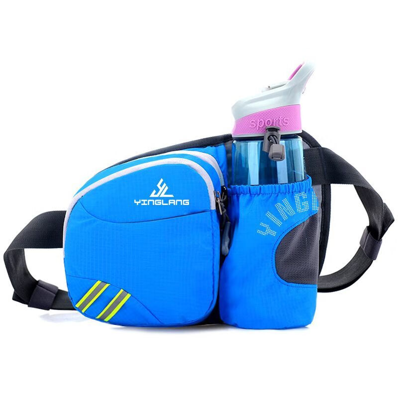 天颛跑步腰带可放手机带水壶健身腰包男户外马拉松装备登山防水手机包 天蓝色