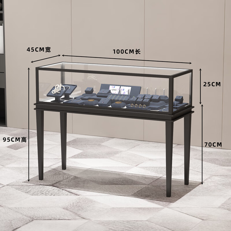 居威尼珠宝展示柜首饰金店玻璃展示柜定制不锈钢珠宝柜台展示架手表