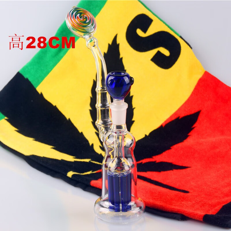 卡伦拉多款选择彩色加厚玻璃bong水烟枪斗标准口19#14配件高270mm水烟