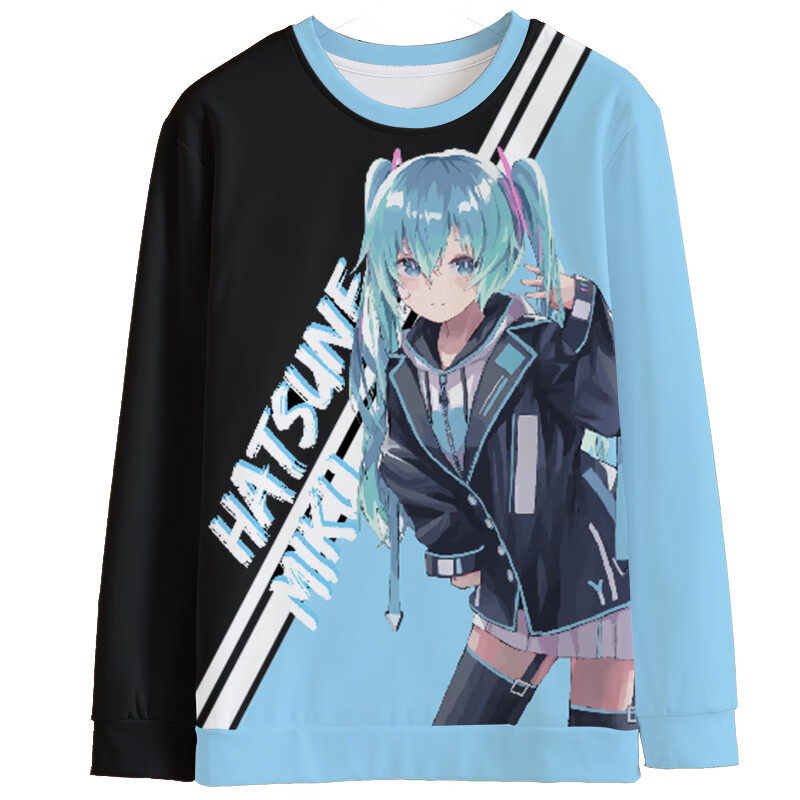 简顾 虚拟主播歌姬初音未来miku公主殿下圆领卫衣男女学生痛衣打底衫