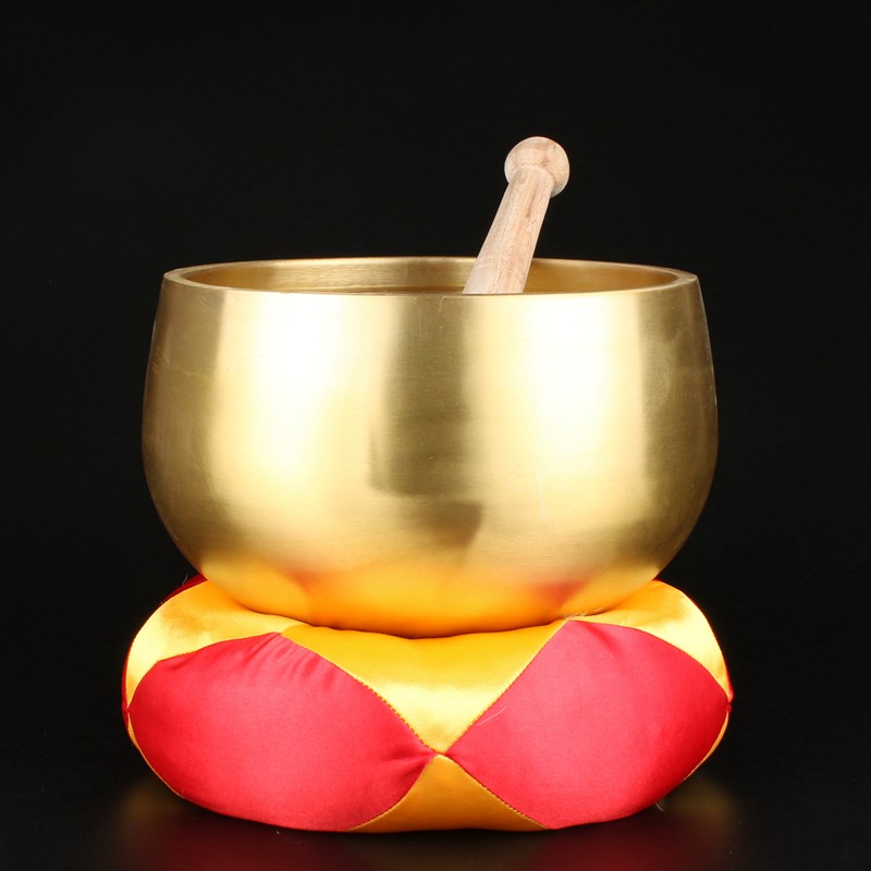 铜魂古匠 黄铜金钵摆件大号7寸9寸铜磬铜佛音大磬打击乐器佛家钵盂音