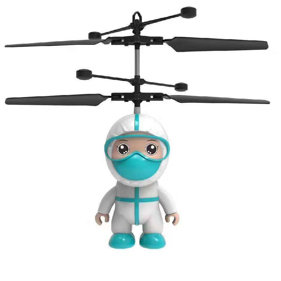 感应新款悬浮飞机玩具地摊热销批发疫英雄天使暴力熊猫儿童玩具 防疫