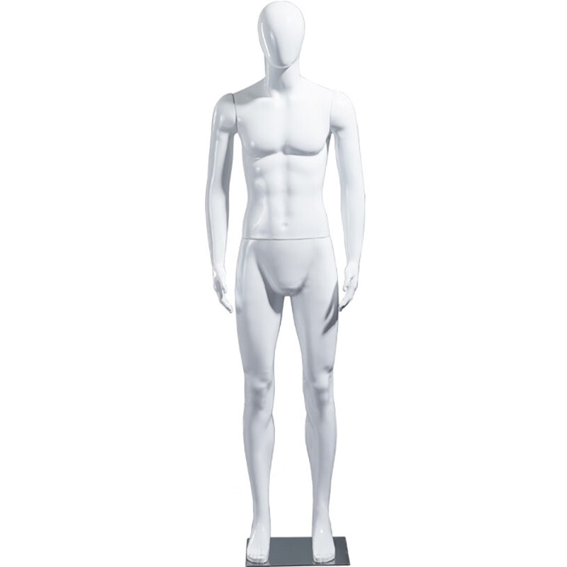 全身具男装店假人模型橱窗镂空金银服装店衣服展示架 白色光头半身