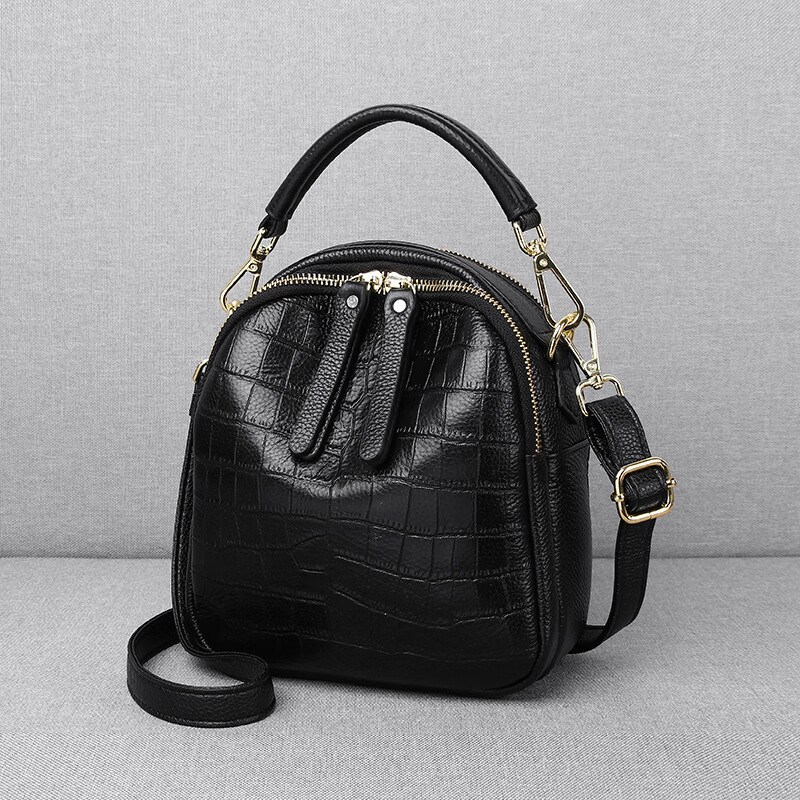 gdgf精品女包新款时尚石头纹多隔层头层牛皮软皮手提单肩斜挎小包