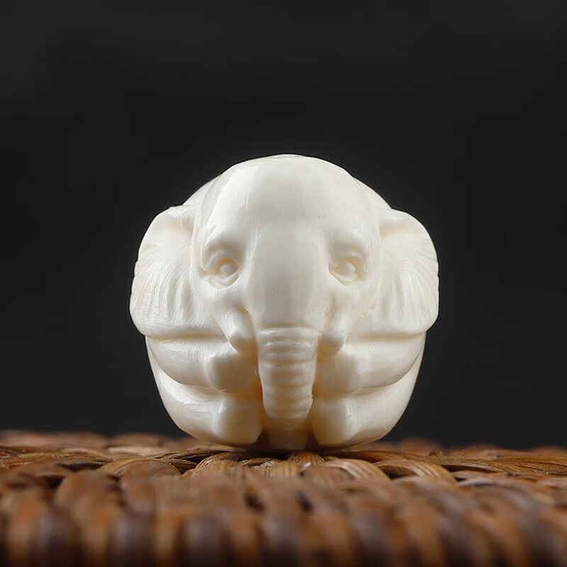 桃狸猛犸象牙大象圆珠散珠手链雕件顶珠手串配件腰珠隔珠背云文玩配饰