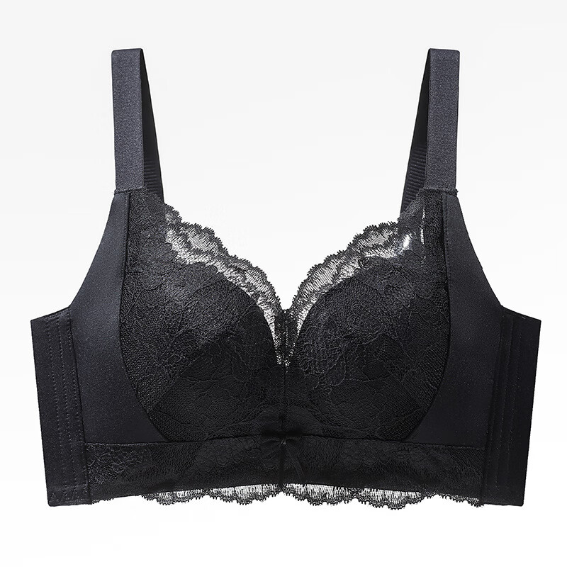 佧森滋调整型防下垂内衣女小胸聚拢夏季无钢圈蕾丝文胸罩 香槟白-单件【自然显胸型 厚1.6  32/70AB