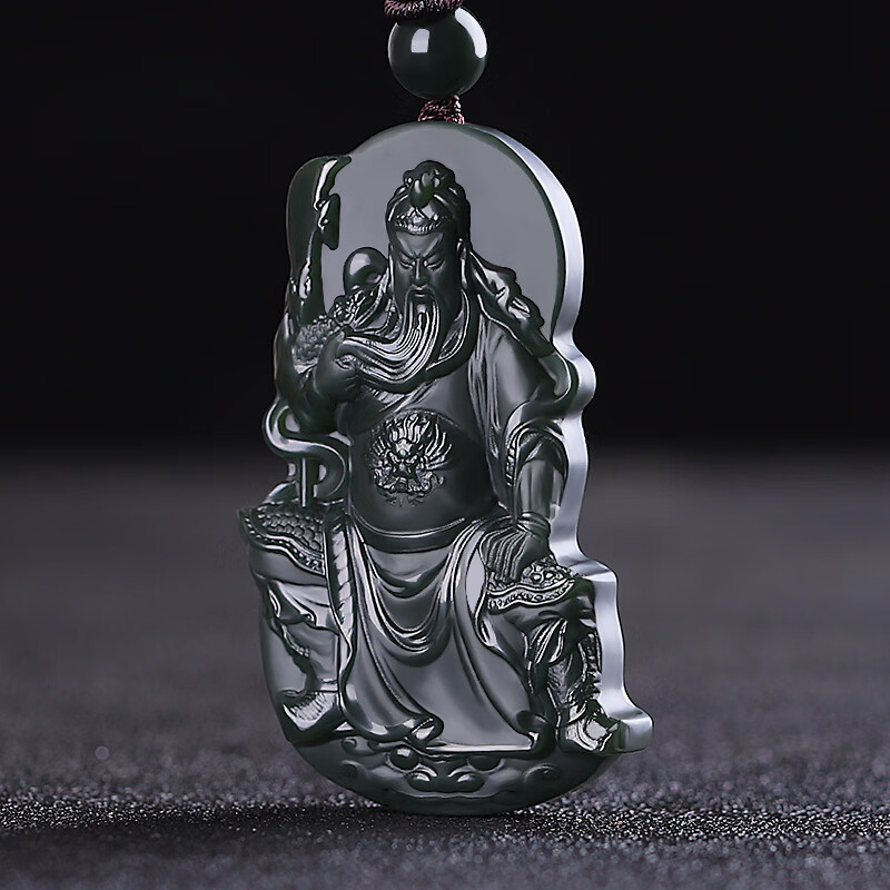 涵怡和田玉白玉关公吊坠男霸气武财神忠义关二爷玉石挂件玉牌玉佩