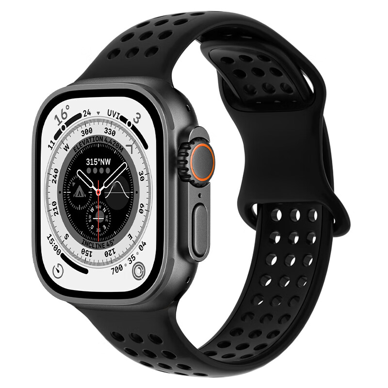 ontr适用iwatch苹果手表s9/8/7/6/5/4/3/se硅胶表带applewatchultra