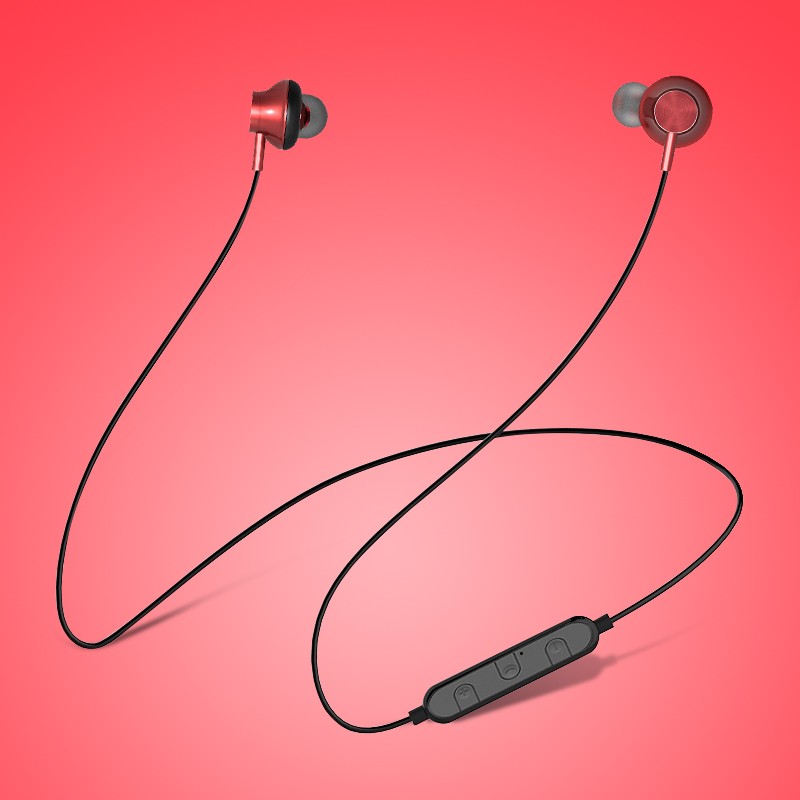 爱福克斯   蓝牙耳机无线入耳式挂脖颈挂式双耳适用于运动跑步手机K歌电脑通用带麦音乐游戏耳机3  尊享版  红色