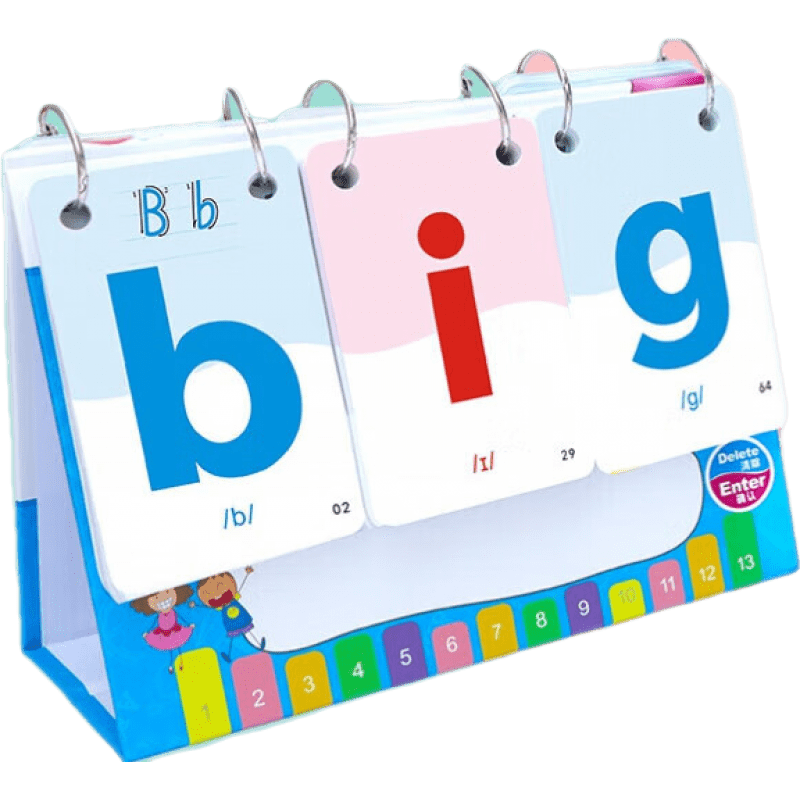 英語自然拼讀臺(tái)歷小學(xué)生單詞拼讀卡片幼小銜接英文字母單詞翻翻卡 三拼【CVC例詞版】