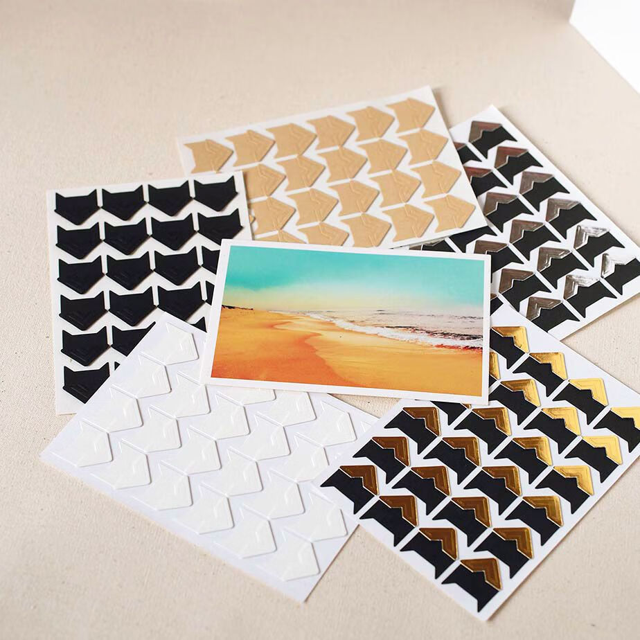 木桐 牛皮纸照片角贴diy相册贴纸lomo粘贴装饰材料相片护角ins纸质贴