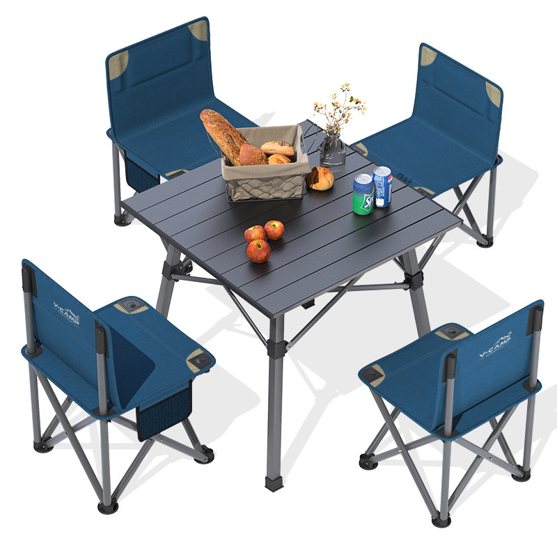 威野营（V-CAMP）户外桌椅套装折叠铝桌烧烤野餐桌椅阳台凳子便携露营桌椅 4椅1桌怎么看?