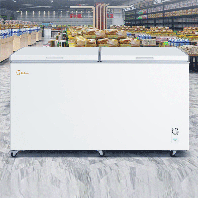 美的商用卧式冷柜大容量冰柜冷藏冷冻柜节能省电大冷冻力冰柜单温卧式