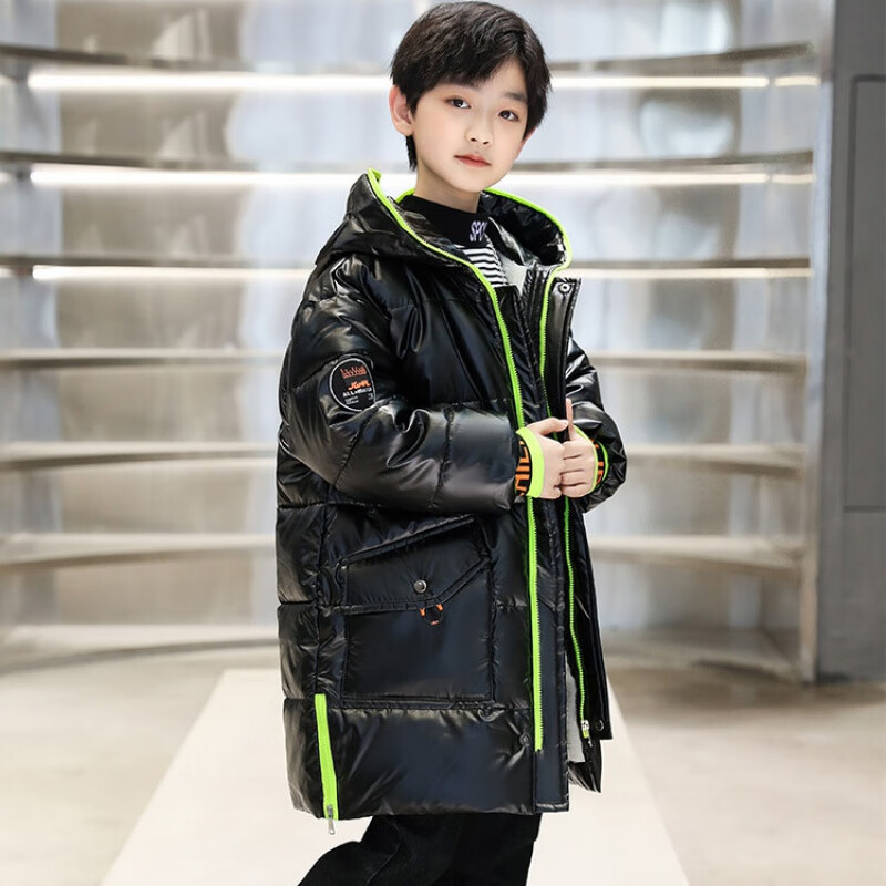 洽函品牌童装男童加绒加厚中长款奥特曼棉衣棉服大衣外套冬装大童6-16