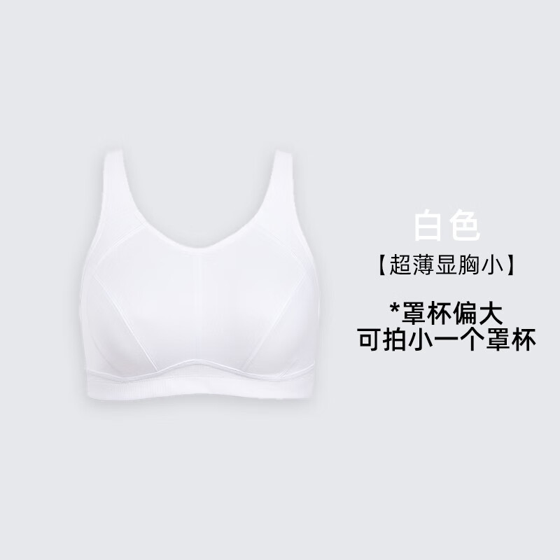 LA ISLA薄款大胸显小胸运动内衣女防震背心瑜伽大码胖mm防下垂速干文胸夏 白色 85D