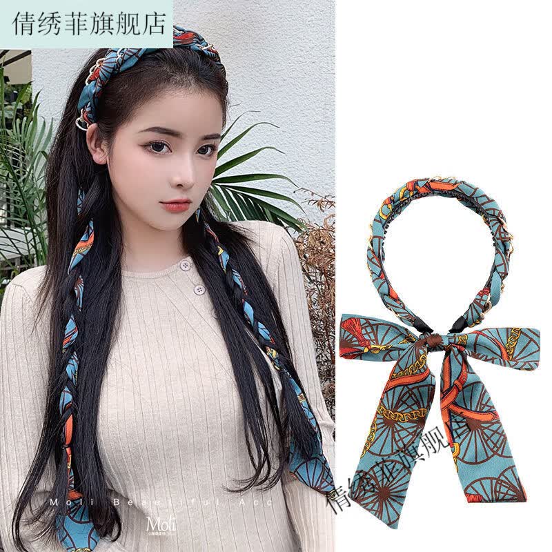 倩绣菲 丝巾发带发箍女绑发飘带发带夏天蝴蝶结带齿滑网红编发丝带