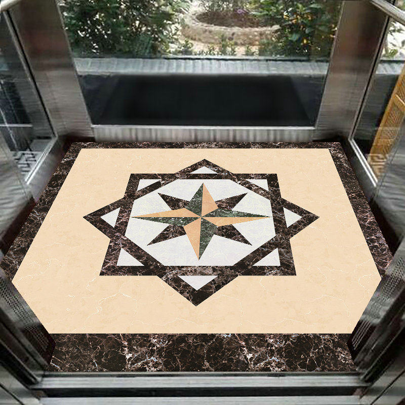 山头林村仿大理石 电梯地垫轿厢pvc地板地胶垫定制阻燃耐磨logo防水