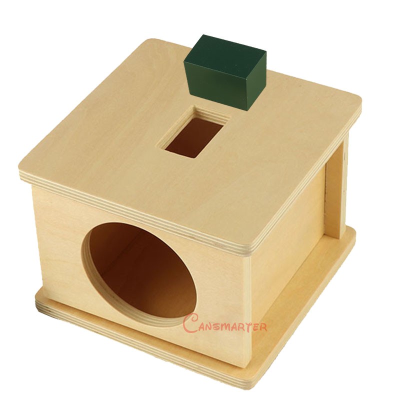 儿感官盒子与小圆片三角形蒙台梭利儿童早教玩具 盒子和长方形(lt008)