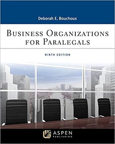 预订 business organizations for paralegal