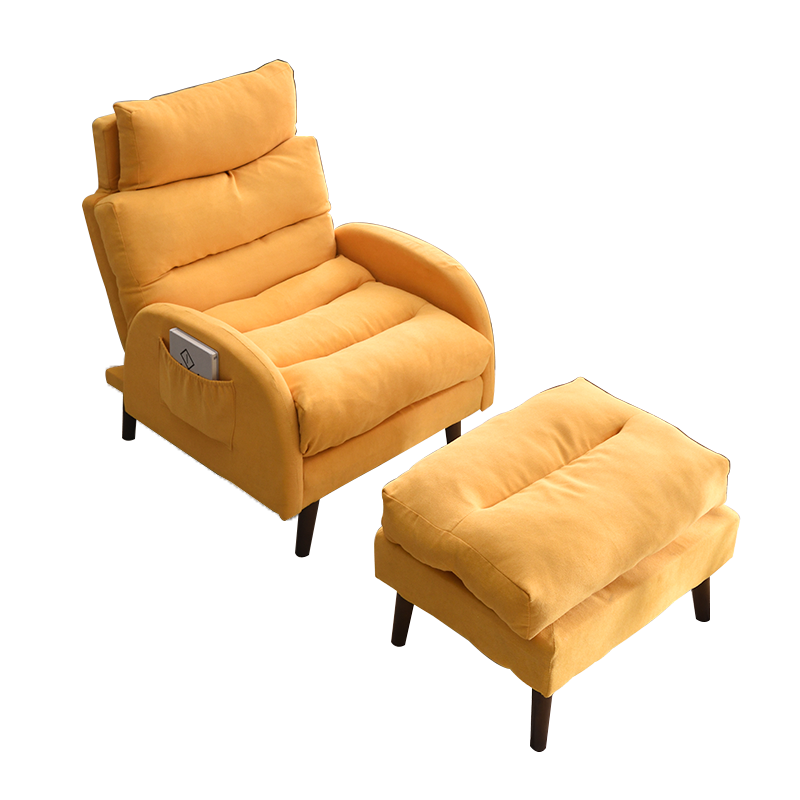 艺柳园 懒人沙发阳台靠背椅子卧室休闲家用椅子可折叠躺椅 单人沙发 升级款灰色【带脚踏】