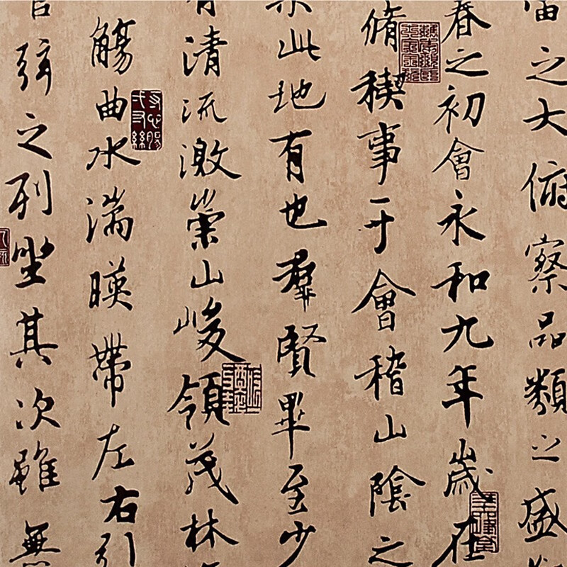 初尚中式风格墙纸古典书法字画中国风客厅书房背景餐厅饭店装修壁纸